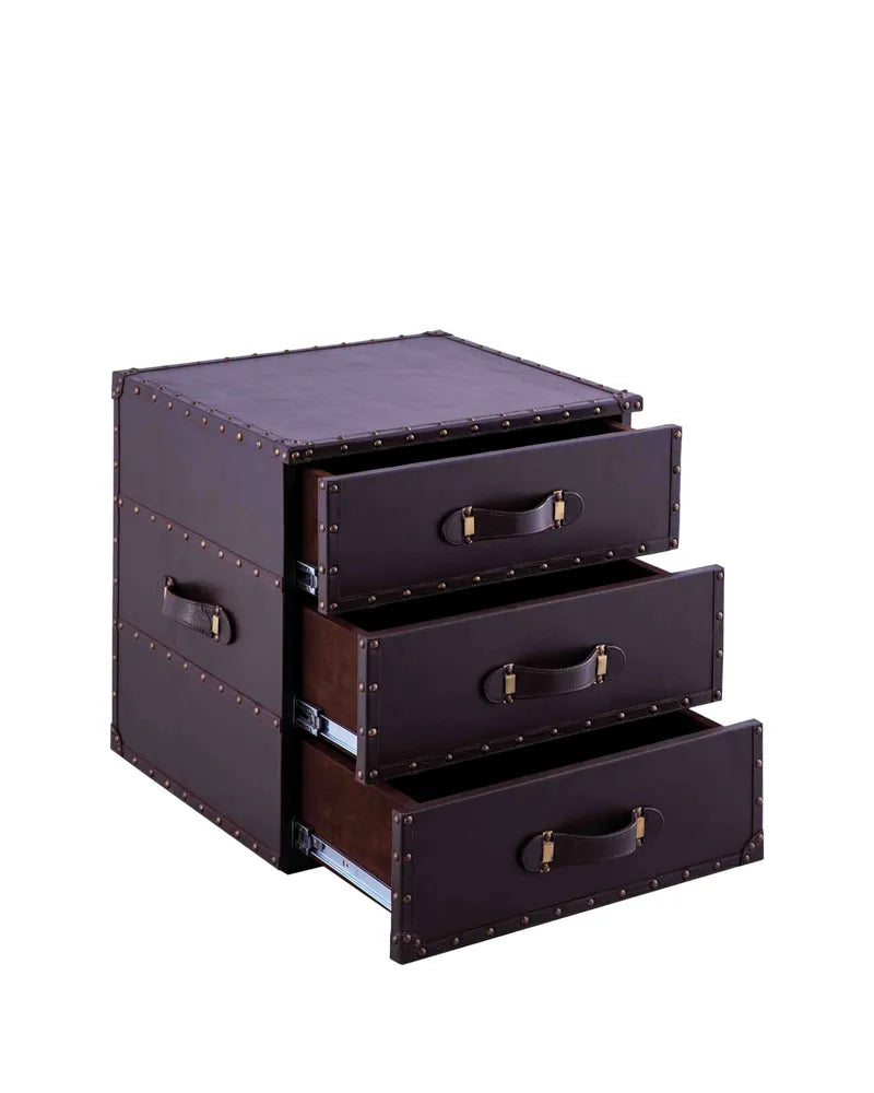 Leathered End Table